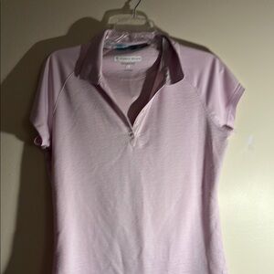 Pebble Beach Fitted Pink Polo Short Sleeve Top